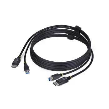 Cabo KVM DisplayPort e USB 5 Gbit/s StarTech.com 6ft (1,8 m), 4K 60 Hz, cabo combinado DP 1.2/USB 3.0 universalmente compatível para switches KVM