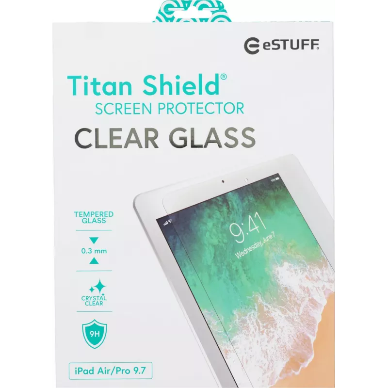 Película de proteção de ecrã eSTUFF para iPad 9,7 polegadas todos os modelos – transparente
