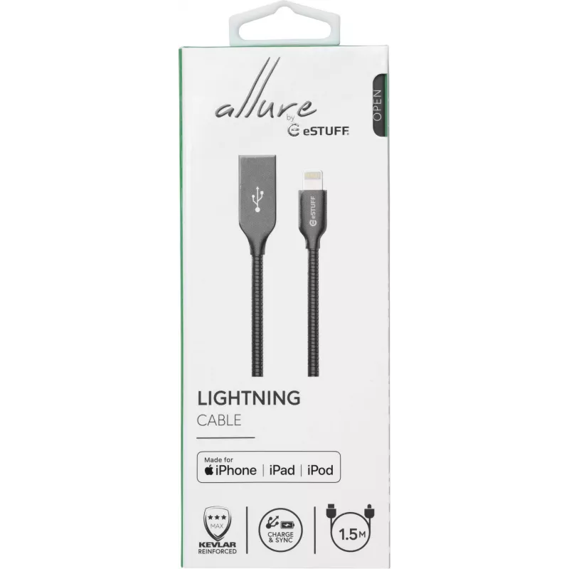 eSTUFF ES601165 Cabo Lightning 1,5 m cinzento