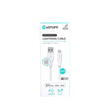 Cabo Lightning eSTUFF ES601270 2 m branco 2,4 A