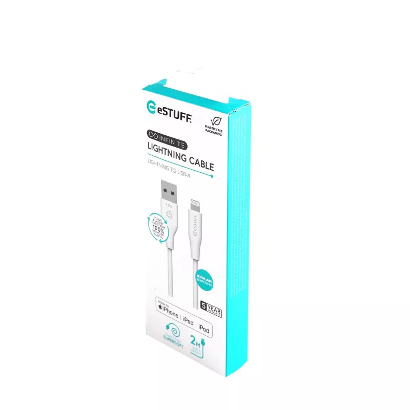 Cabo Lightning eSTUFF ES601270 2 m branco 2,4 A