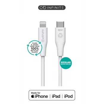Cabo Lightning eSTUFF ES602170 1m USB C 2.4A 5V Certificado GRS