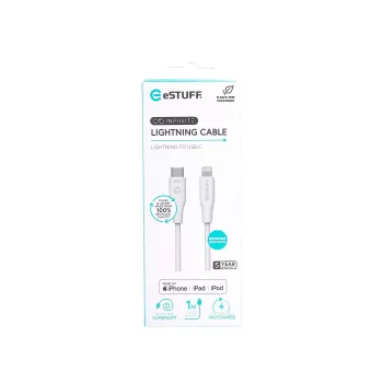 Cabo Lightning eSTUFF ES602170 1m USB C 2.4A 5V Certificado GRS