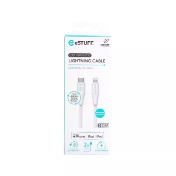 Cabo Lightning eSTUFF ES602270 3m USB-C 2,4A Branco