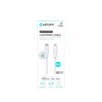 Cabo Lightning eSTUFF ES602370 3m USB-C 2,4A 5V