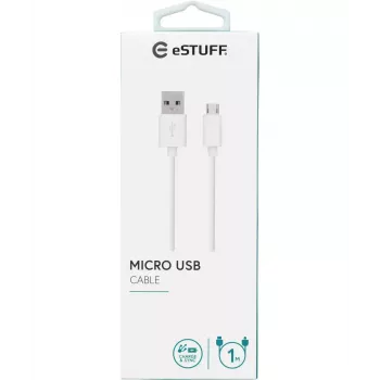 Cabo USB eSTUFF ES603007 USB 2.0 1 m USB-A para Micro-USB-B branco