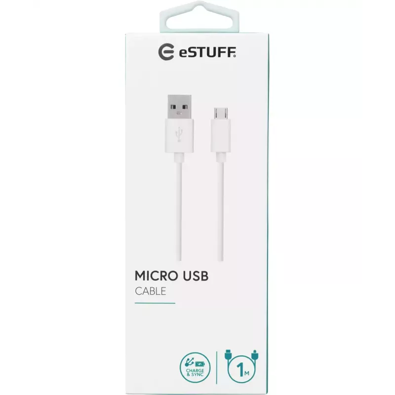 Cabo USB eSTUFF ES603007 USB 2.0 1 m USB-A para Micro-USB-B branco