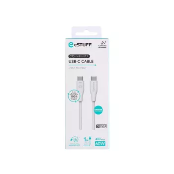 Cabo USB eSTUFF ES604170 USB 2.0 1 m USB-C branco