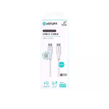 Cabo USB eSTUFF ES604270 2 m USB-C branco USB 2.0 0,48 Gbit/s
