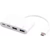 Hub USB eSTUFF USB-C para 2 x USB 3.0 e 2 x USB-C 3.1 10000 Mbit/s branco