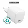 eSTUFF 100% plástico reciclado - carregador de parede USB-C PD 3A 20W, ficha EU - branco