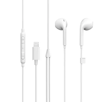 Auscultadores in-ear eSTUFF para dispositivos Apple, com fios, chamadas/música, 90 g, auscultadores, branco