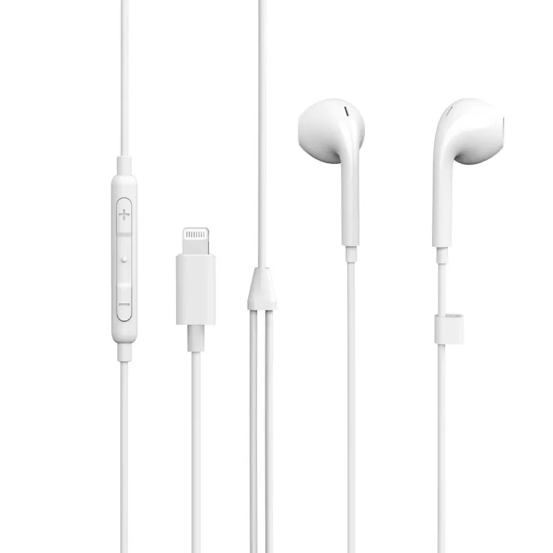 Auscultadores in-ear eSTUFF para dispositivos Apple, com fios, chamadas/música, 90 g, auscultadores, branco