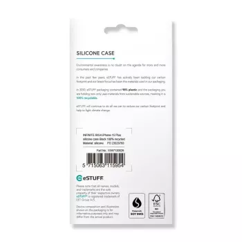 Capa para telemóvel eSTUFF ES67120026 17 cm (6,7 polegadas) capa preta