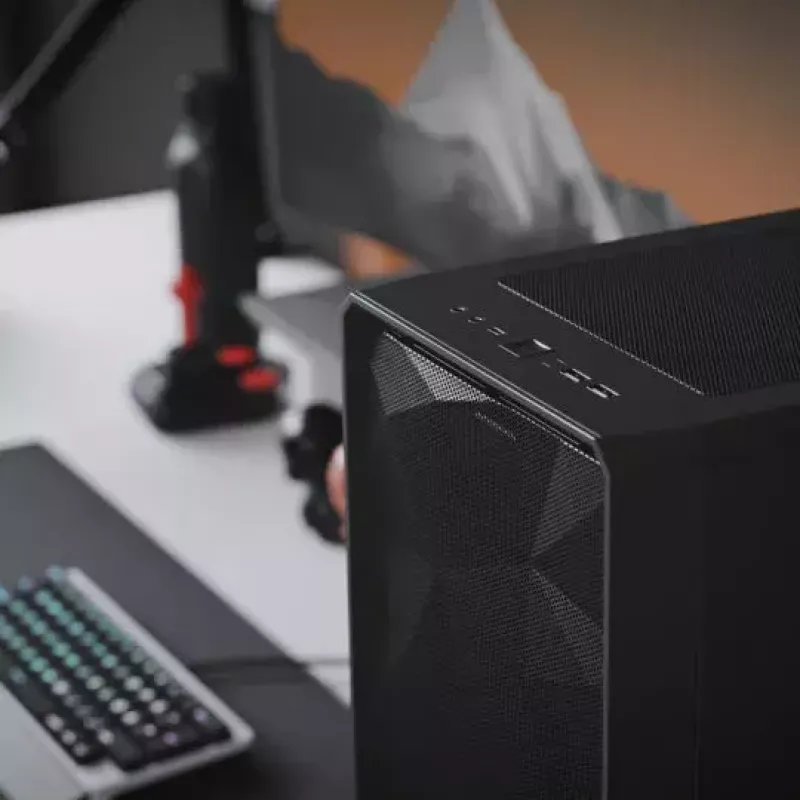 Fractal Design Meshify 2 Compact FD-C-MES2C-05 caixa ATX Mid Tower, janela de vidro temperado transparente, sem fonte de alimentação, branca