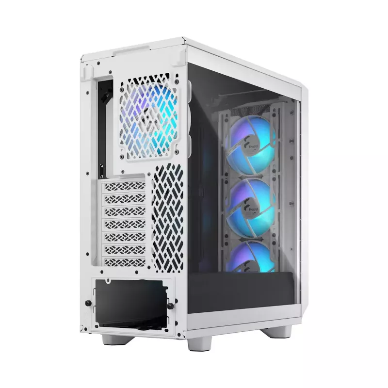 Caixa para PC Fractal Design Meshify 2 Compact RGB branca — ATX/microATX/Mini-ITX, suporta 3x120 mm à frente + 1x120 mm atrás, unidades de 2,5 polegadas/3,5 polegadas