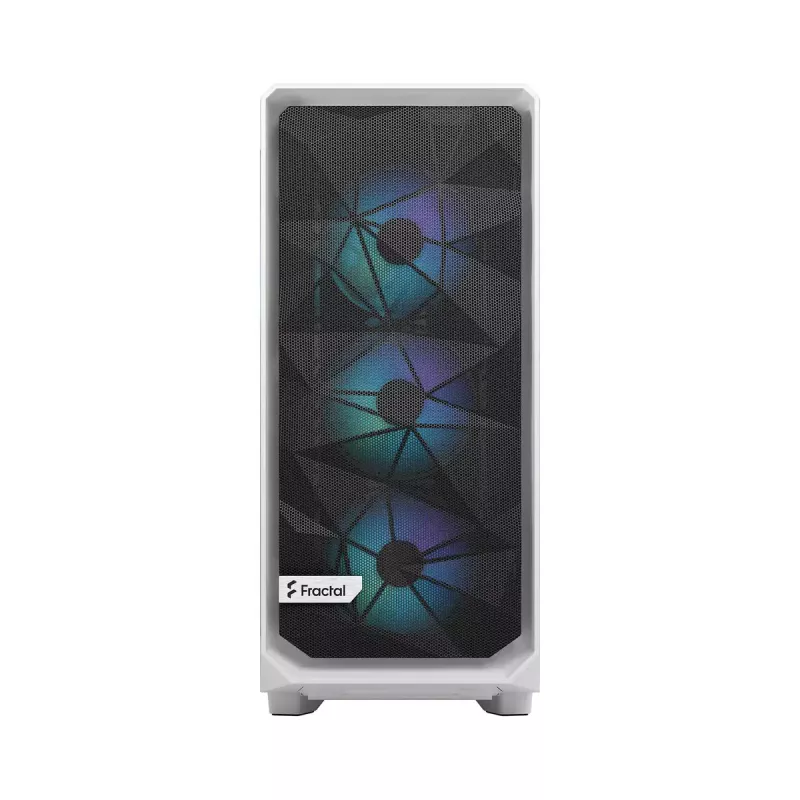 Caixa para PC Fractal Design Meshify 2 Compact RGB branca — ATX/microATX/Mini-ITX, suporta 3x120 mm à frente + 1x120 mm atrás, unidades de 2,5 polegadas/3,5 polegadas