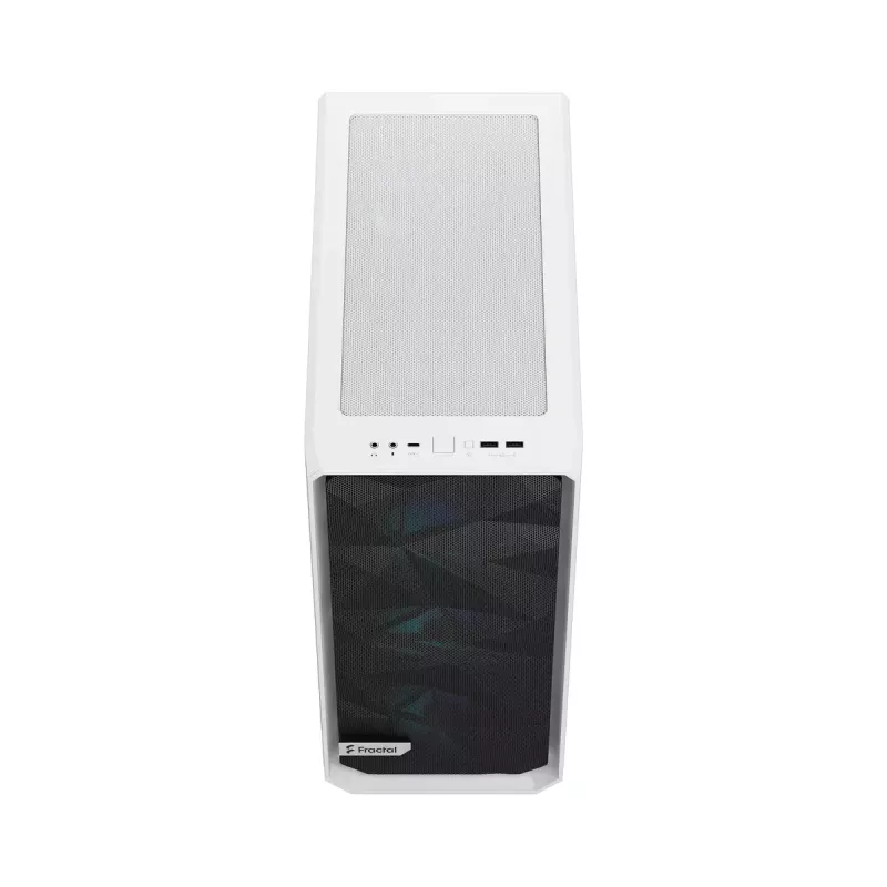 Caixa para PC Fractal Design Meshify 2 Compact RGB branca — ATX/microATX/Mini-ITX, suporta 3x120 mm à frente + 1x120 mm atrás, unidades de 2,5 polegadas/3,5 polegadas