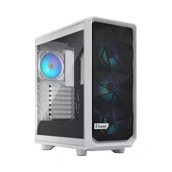 Caixa para PC Fractal Design Meshify 2 Compact RGB branca — ATX/microATX/Mini-ITX, suporta 3x120 mm à frente + 1x120 mm atrás, unidades de 2,5 polegadas/3,5 polegadas
