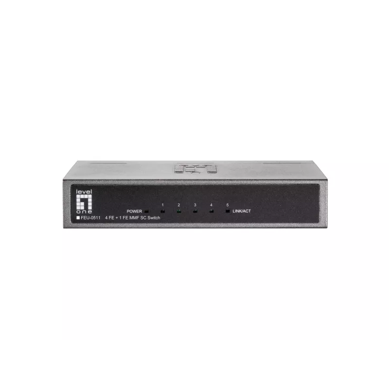 Switch Fast Ethernet de 5 portas LevelOne, 1 x fibra ótica multimodo SC