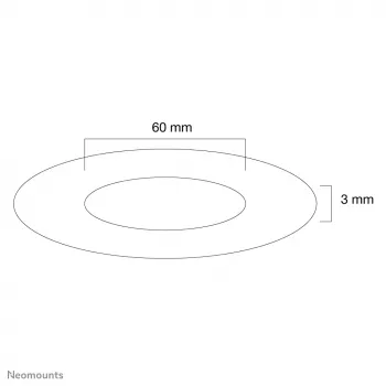 Neomounts FPMA-CRS6 Tampa de teto – diâm. 60 mm, prateado, plástico, teto, 3 mm, 6 cm, 1 unid.