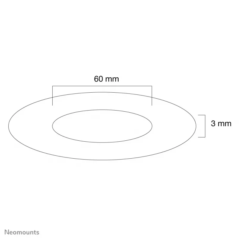 Neomounts FPMA-CRS6 Tampa de teto – diâm. 60 mm, prateado, plástico, teto, 3 mm, 6 cm, 1 unid.