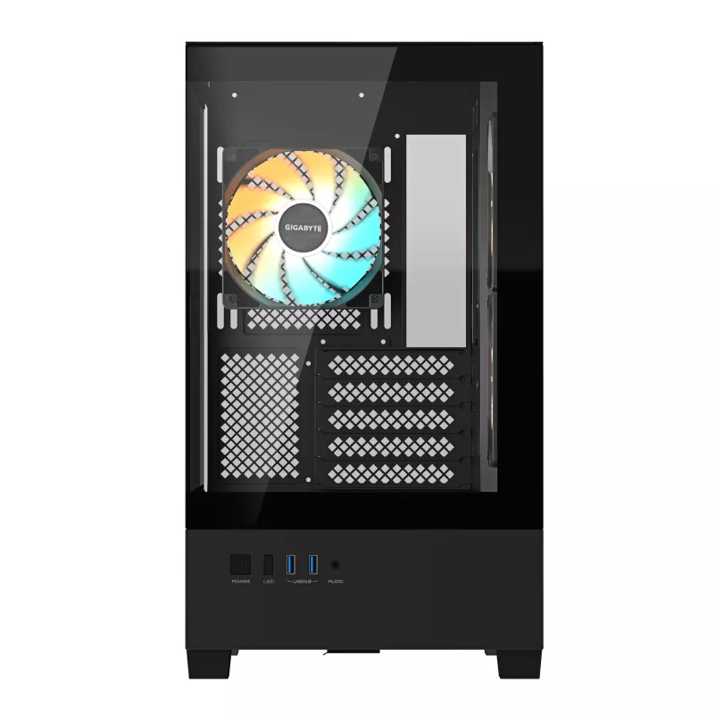 Caixa de PC GIGABYTE C201 PANORAMIC – Mid Tower, m-ATX, suporte para radiador de 360 mm, 3 ventoinhas pré-instaladas, USB 3.0, suporte para RGB Fusion