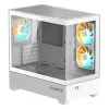 Caixa de PC GIGABYTE C201 PANORAMIC ICE – Mid Tower, m-ATX, suporte para radiador de 360 mm, 3 ventoinhas pré-instaladas, USB 3.0, suporte para RGB Fusion