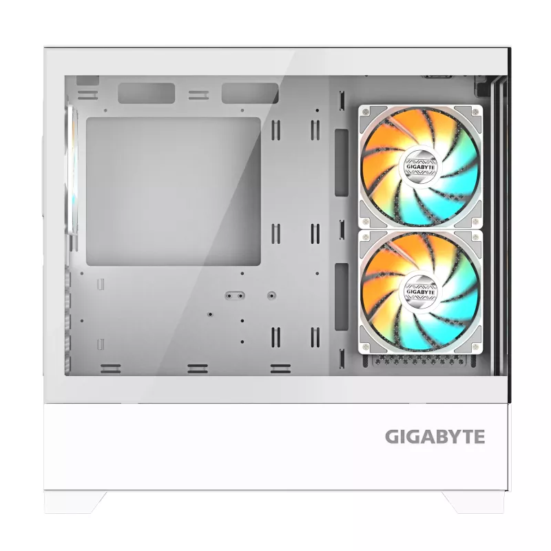 Caixa de PC GIGABYTE C201 PANORAMIC ICE – Mid Tower, m-ATX, suporte para radiador de 360 mm, 3 ventoinhas pré-instaladas, USB 3.0, suporte para RGB Fusion