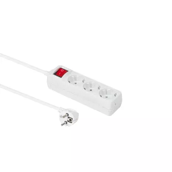 Extensão elétrica Microconnect GRU003W-SWITCH 1,5 m 3 tomadas AC interior branco