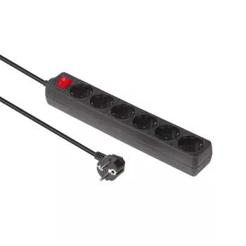 Régua de tomadas Microconnect GRU0065B Type F preto