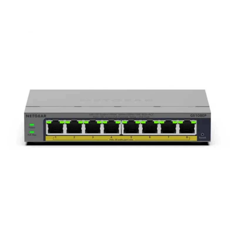 NETGEAR GS108EP Gerido L2/L3 Gigabit Ethernet (10/100/1000) cinzento