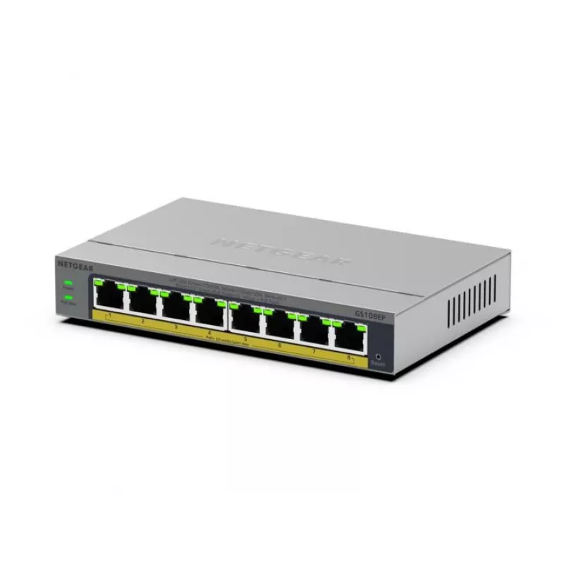 NETGEAR GS108EP Gerido L2/L3 Gigabit Ethernet (10/100/1000) cinzento