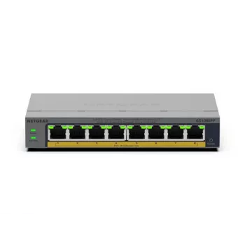 NETGEAR GS108EPP Não gerido Gigabit Ethernet (10/100/1000) Power over Ethernet (PoE) secretária/montagem na parede cinzento