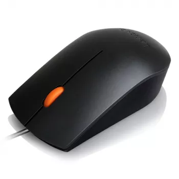 Rato ótico com fio USB Type-A, ambidestro, Lenovo GX30M39704 — 1600 DPI, 3 botões, cabo de 1,8 m, preto