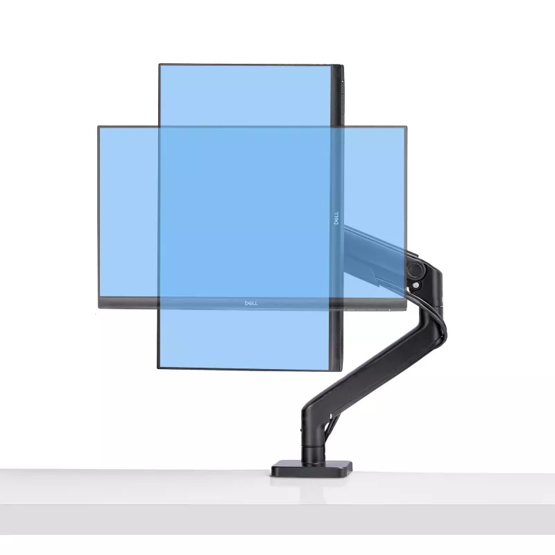 StarTech.com H1M1AG1-MONITOR-ARM suporte de secretária para monitores ultrapanorâmicos curvos de 49 polegadas, braço mecânico de mola, braço giratório, VESA, grampo em C / montagem em orifício, máx. 44 lb