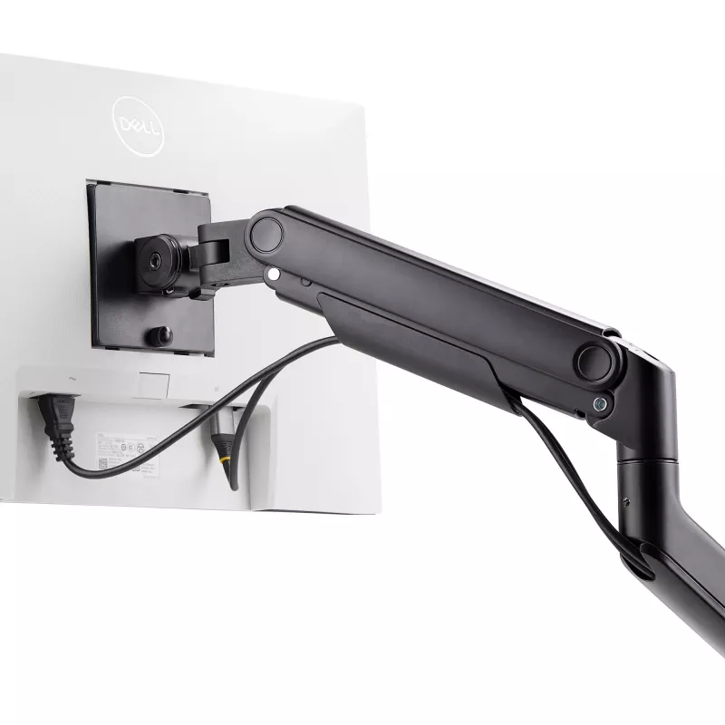 StarTech.com H1M1AG1-MONITOR-ARM suporte de secretária para monitores ultrapanorâmicos curvos de 49 polegadas, braço mecânico de mola, braço giratório, VESA, grampo em C / montagem em orifício, máx. 44 lb