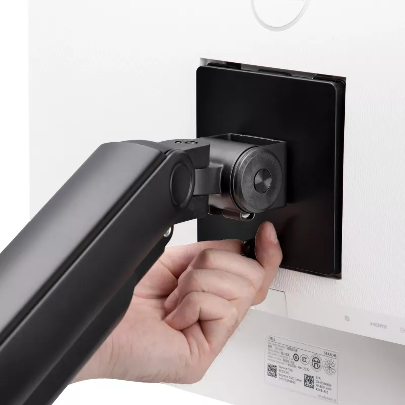 StarTech.com H1M1AG1-MONITOR-ARM suporte de secretária para monitores ultrapanorâmicos curvos de 49 polegadas, braço mecânico de mola, braço giratório, VESA, grampo em C / montagem em orifício, máx. 44 lb
