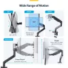 StarTech.com H1M1AG1-MONITOR-ARM suporte de secretária para monitores ultrapanorâmicos curvos de 49 polegadas, braço mecânico de mola, braço giratório, VESA, grampo em C / montagem em orifício, máx. 44 lb