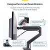 StarTech.com H1M1AG1-MONITOR-ARM suporte de secretária para monitores ultrapanorâmicos curvos de 49 polegadas, braço mecânico de mola, braço giratório, VESA, grampo em C / montagem em orifício, máx. 44 lb