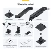 StarTech.com H1M1AG1-MONITOR-ARM suporte de secretária para monitores ultrapanorâmicos curvos de 49 polegadas, braço mecânico de mola, braço giratório, VESA, grampo em C / montagem em orifício, máx. 44 lb