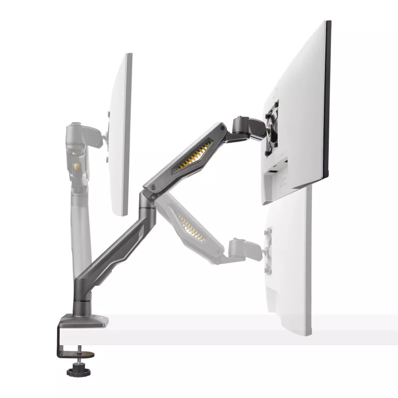 StarTech.com H1M1AG2-MONITOR-ARM suporte de secretária para monitor, para ecrãs até 32 polegadas, braço articulado, grampo em C, conforme com TAA, plástico/aço, preto