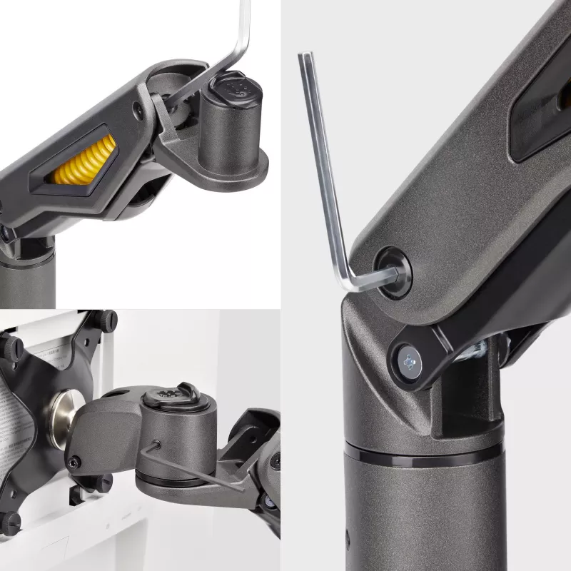 StarTech.com H1M1AG2-MONITOR-ARM suporte de secretária para monitor, para ecrãs até 32 polegadas, braço articulado, grampo em C, conforme com TAA, plástico/aço, preto
