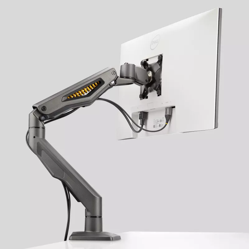 StarTech.com H1M1AG2-MONITOR-ARM suporte de secretária para monitor, para ecrãs até 32 polegadas, braço articulado, grampo em C, conforme com TAA, plástico/aço, preto