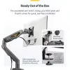 StarTech.com H1M1AG2-MONITOR-ARM suporte de secretária para monitor, para ecrãs até 32 polegadas, braço articulado, grampo em C, conforme com TAA, plástico/aço, preto