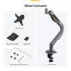 StarTech.com H1M1AG2-MONITOR-ARM suporte de secretária para monitor, para ecrãs até 32 polegadas, braço articulado, grampo em C, conforme com TAA, plástico/aço, preto