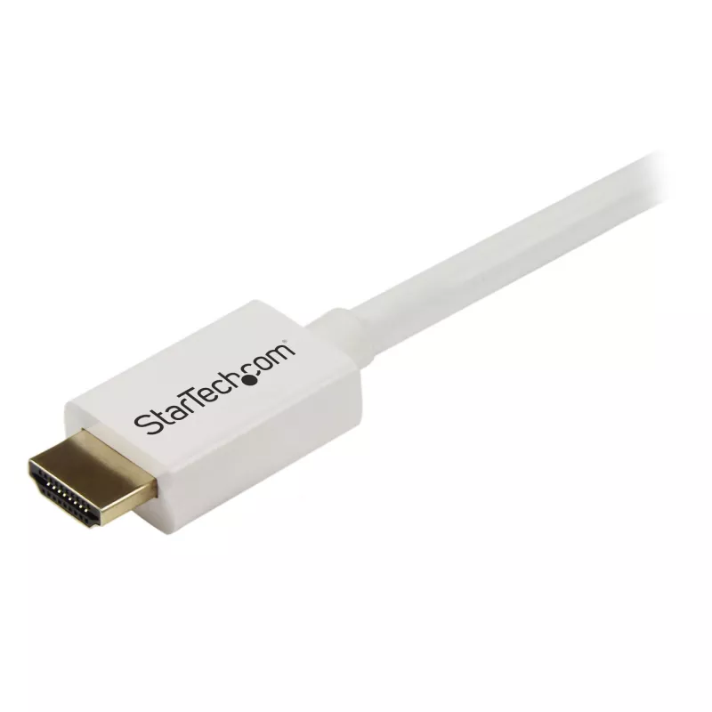 StarTech.com HD3MM3MW 3 m (10 ft) cabo HDMI de alta velocidade CL3 para instalação em parede, Ultra HD 4K x 2K, contactos banhados a ouro, 30/32 AWG, branco