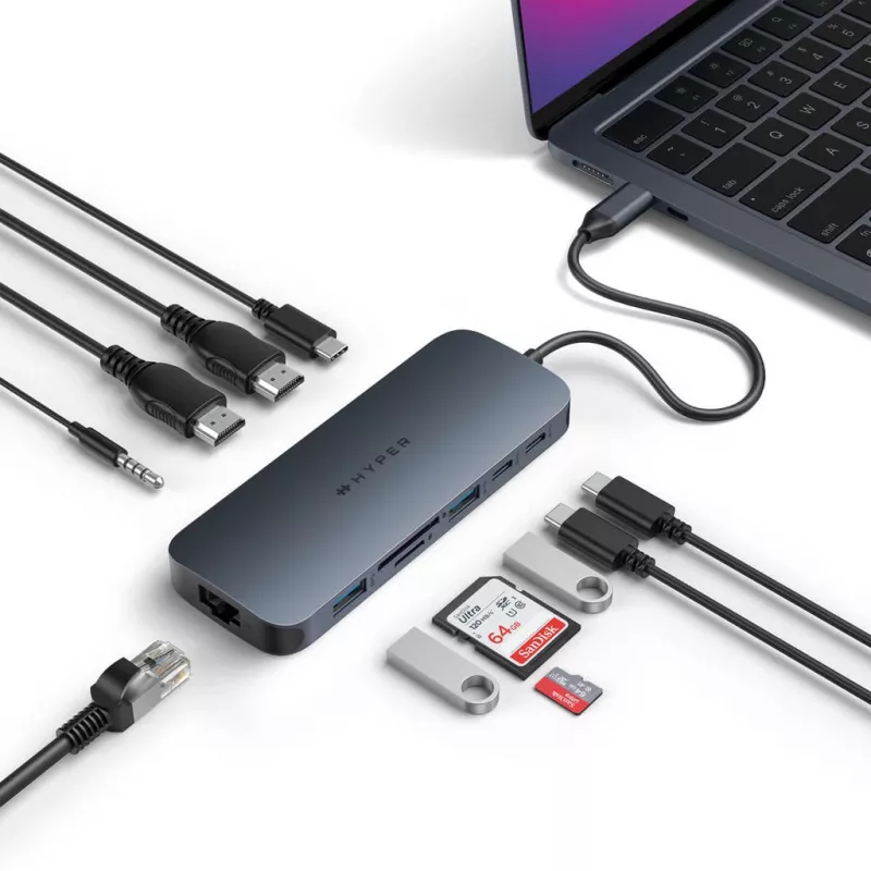 Dock/replicador de portas para portátil Targus HD4006GL USB 3.2 Gen 2 (3.1 Gen 2) Type-C preto