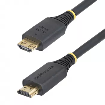 Cabo StarTech.com 15 ft (4,5 m) High Speed HDMI com fichas de aperto, 4K 60Hz/1440p 144Hz, HDR10/HDCP 2.2/ARC, 18Gbps, cabo UHD HDMI 2.0 para TV/monitor/ecrã, revestimento TPE