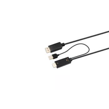 Adaptador de cabo de vídeo Microconnect HDMI-DP-CON2 2 m DisplayPort preto